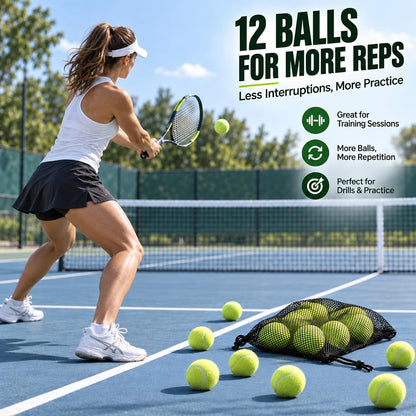 INSUM Tennis Balls, Extra Duty Practice Tennis Balls with Mesh Bag