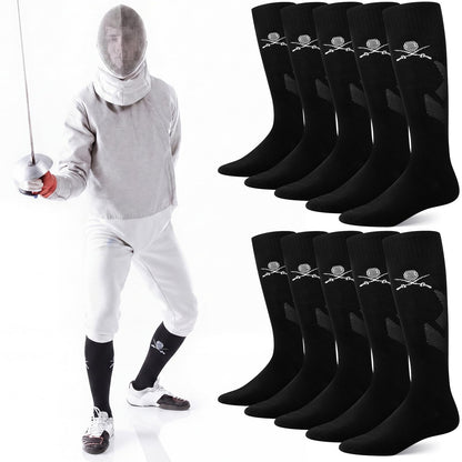 5 Pairs Fencing Socks for Men Youth Novelty Christmas Fencer Gifts