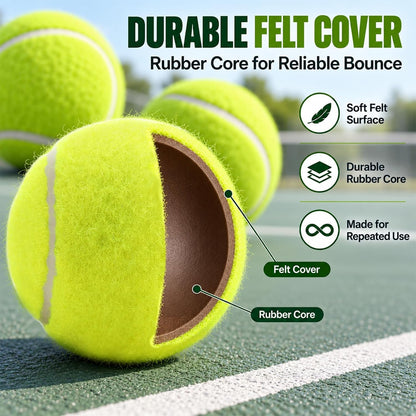 INSUM Tennis Balls, Extra Duty Practice Tennis Balls with Mesh Bag