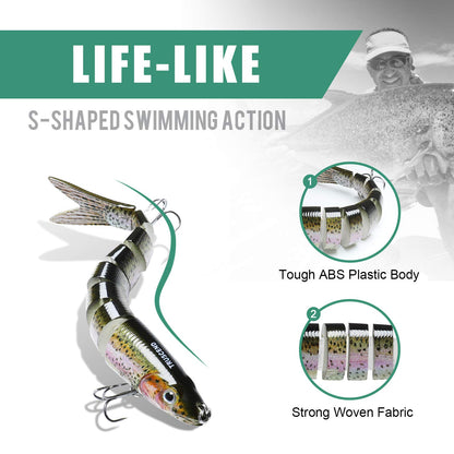 TRUSCEND Easy Catch Swimmax, Magic Noisy Turbulent Wiggling and Vibrating Action for More Bites, Lifelike Fishing Lures for All Species, Swimbait for Relax Family Fishing, Must-Have for Lovely Anglers