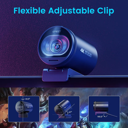 EMEET S600 4K Webcam for Streaming, Sony 1/2.55'' Sensor, PDAF Autofocus