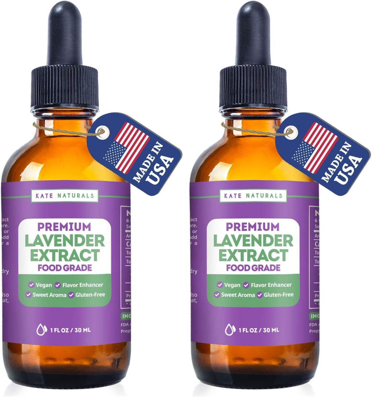 Kate Naturals Lavender Extract for Baking, Drinks, Coffee, Lattes (1oz)