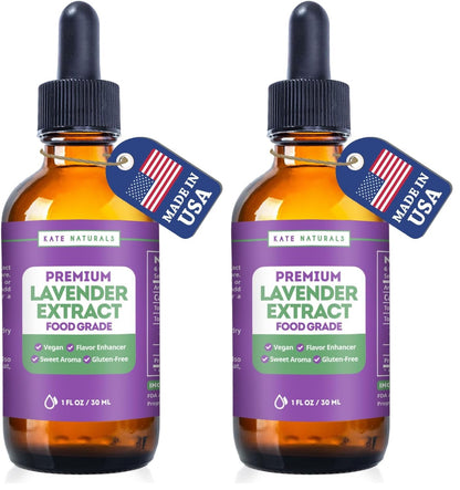 Kate Naturals Lavender Extract for Baking, Drinks, Coffee, Lattes (1oz)