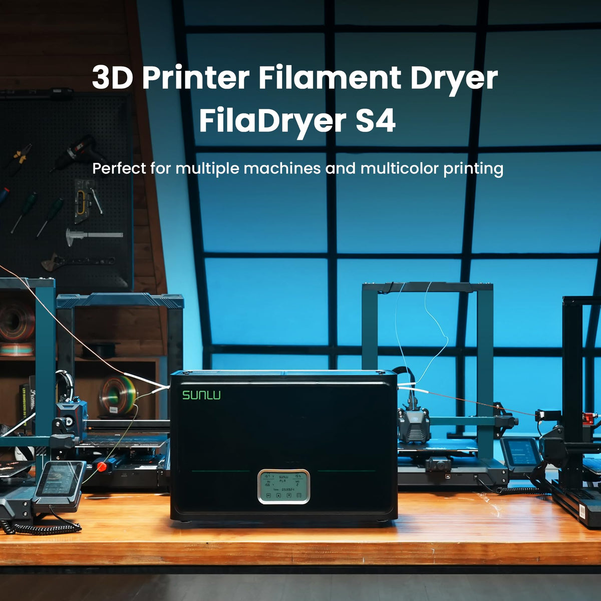 SUNLU S4 3D Printer Filament Dryer, Black