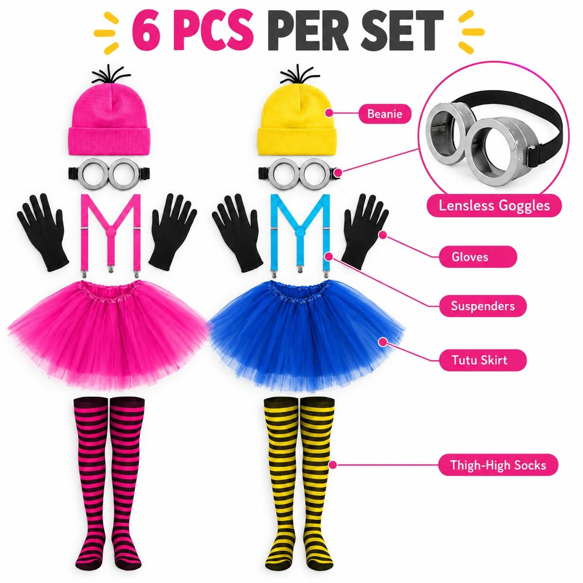 6 Pcs Women's Halloween Costume Accessories Set