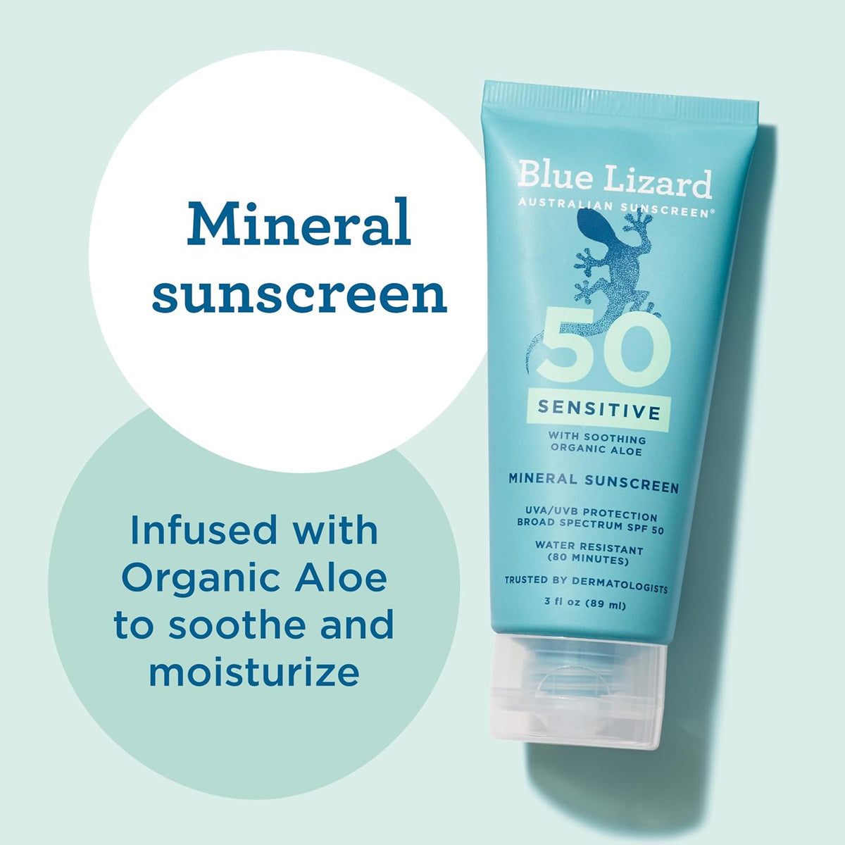 Blue Lizard Sensitive Mineral Sunscreen SPF 50 Sunscreen Lotion, 5 fl oz