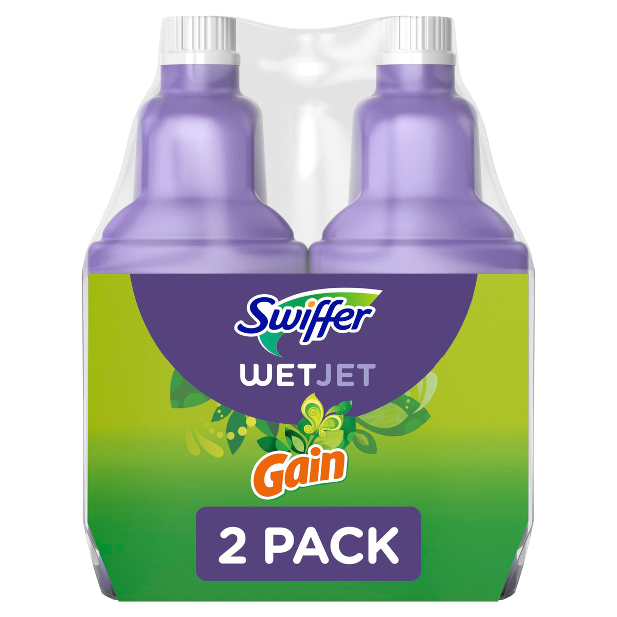 Swiffer WetJet Multi-Purpose Floor Cleaner Solution with Febreze Refill, Hardwood Floor Cleaner, Lavender Scent, 1.25 Liter -42.2 Fl Oz (Pack of 2)