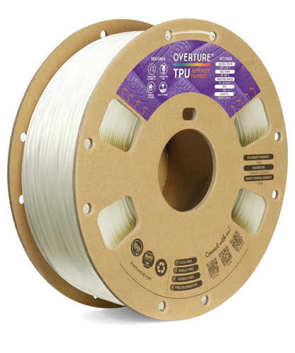 OVERTURE TPU 95A Flexible 3D Printer Filament 1.75mm, 1kg Black