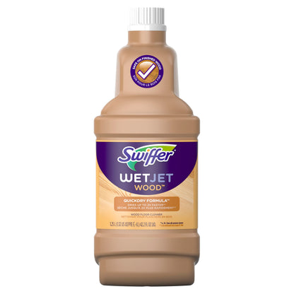 Swiffer WetJet Multi-Purpose Floor Cleaner Solution with Febreze Refill, Hardwood Floor Cleaner, Lavender Scent, 1.25 Liter -42.2 Fl Oz (Pack of 2)