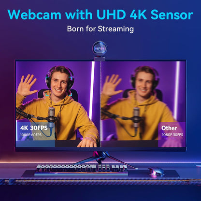 EMEET S600 4K Webcam for Streaming, Sony 1/2.55'' Sensor, PDAF Autofocus