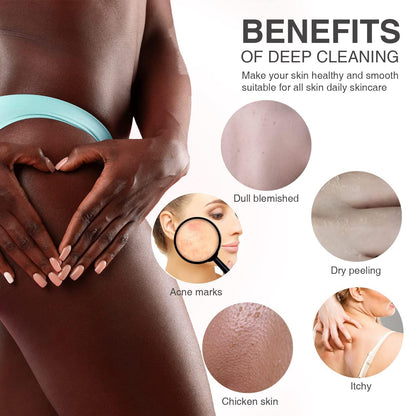 UJFQBH 3 Pieces African Bath Sponge African Net Long Net Bath Sponge Exfoliating Shower Body Scrubber Back Scrubber Skin Smoother,Great for Daily Use (Pink,Yellow,Purple)