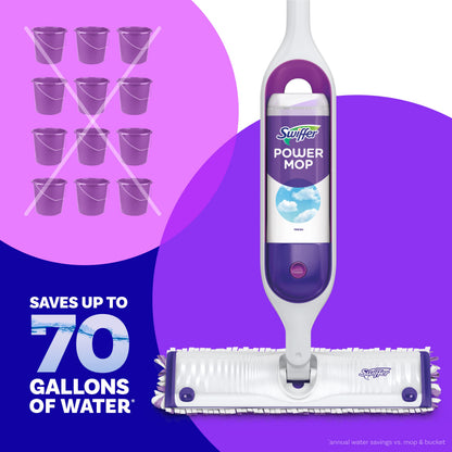 Swiffer Power Mop Refill Solution, Floor Cleaner for Mopping Tile, Vinyl, Laminate, Wood in Home, Bathroom, Kitchen, All Purpose Multi-Surface Solution for Floor Cleaning, Lavender Scent, 50.6oz