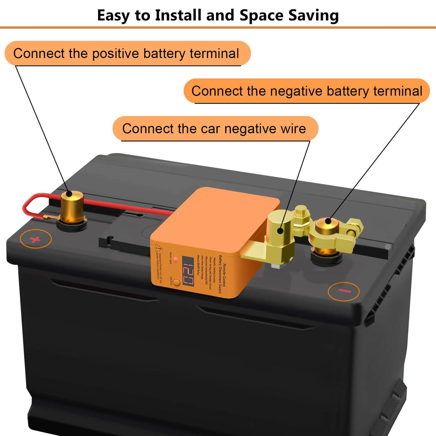Remote Battery Disconnect Switch 12v, 250A, Upgrade Prevent Battery Drain, Disconnect Negative Car Kill Switch Anti-Theft, Remote Battery Kill Switch for Car, Truck, RV