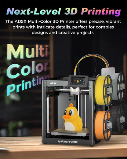 FLASHFORGE Adventurer 5M 3D Printer with Fully Auto Leveling, Max 600mm/s High Speed Printing, 280°C Direct Extruder with 3S Detachable Nozzle, CoreXY All Metal Structure, Print Size 220x220x220mm