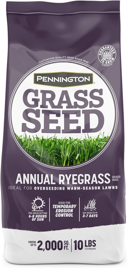 Pennington Annual Ryegrass, Grass Seeds for Lawn, 10 Lb