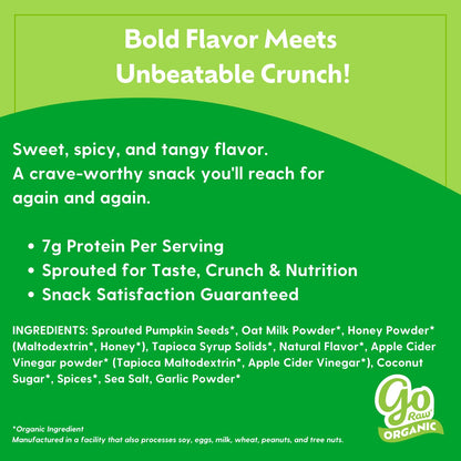 Go Raw Organic Sprouted Pumpkin Seeds - Sea Salted Pepita Snack