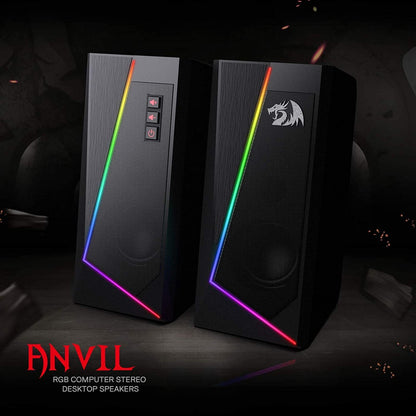 Redragon GS520 Wired 2.0 Channel Stereo Sound Desktop RGB Computer Speakers