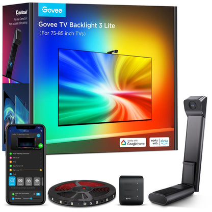 Govee TV Backlight 3 Lite, 11.8ft LED Strip Lights Sync with 55-65 Inch TVs