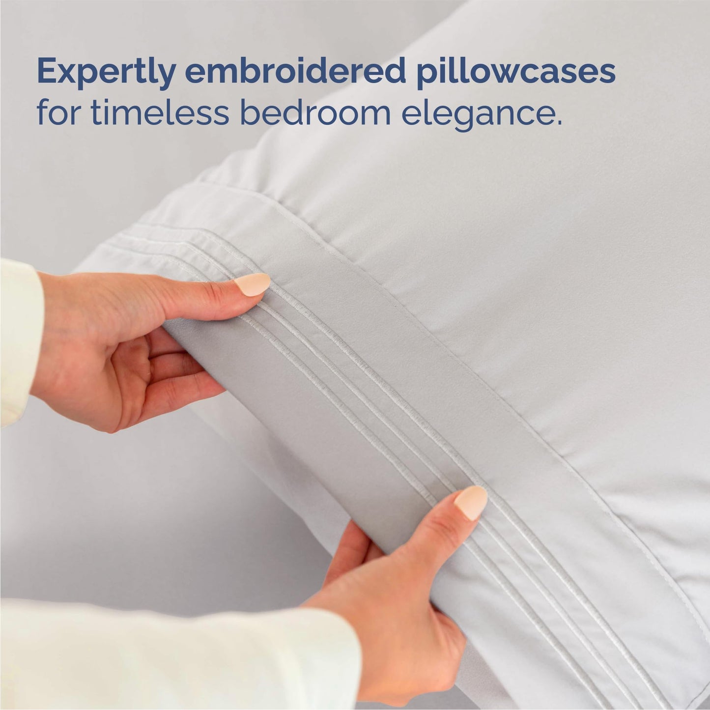 Queen Size 4 Piece Sheet Set - Comfy Breathable & Cooling Sheets - Hotel Luxury Bed Sheets for Women and Men - Deep Pockets, Microfiber, Soft & Wrinkle Free Sheets - French Grey Oeko-Tex Bed Sheet Set