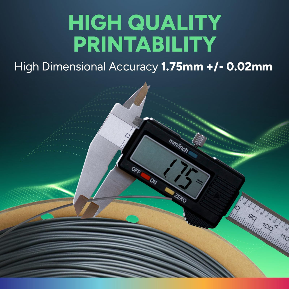 OVERTURE TPU 95A Flexible 3D Printer Filament 1.75mm, 1kg Black