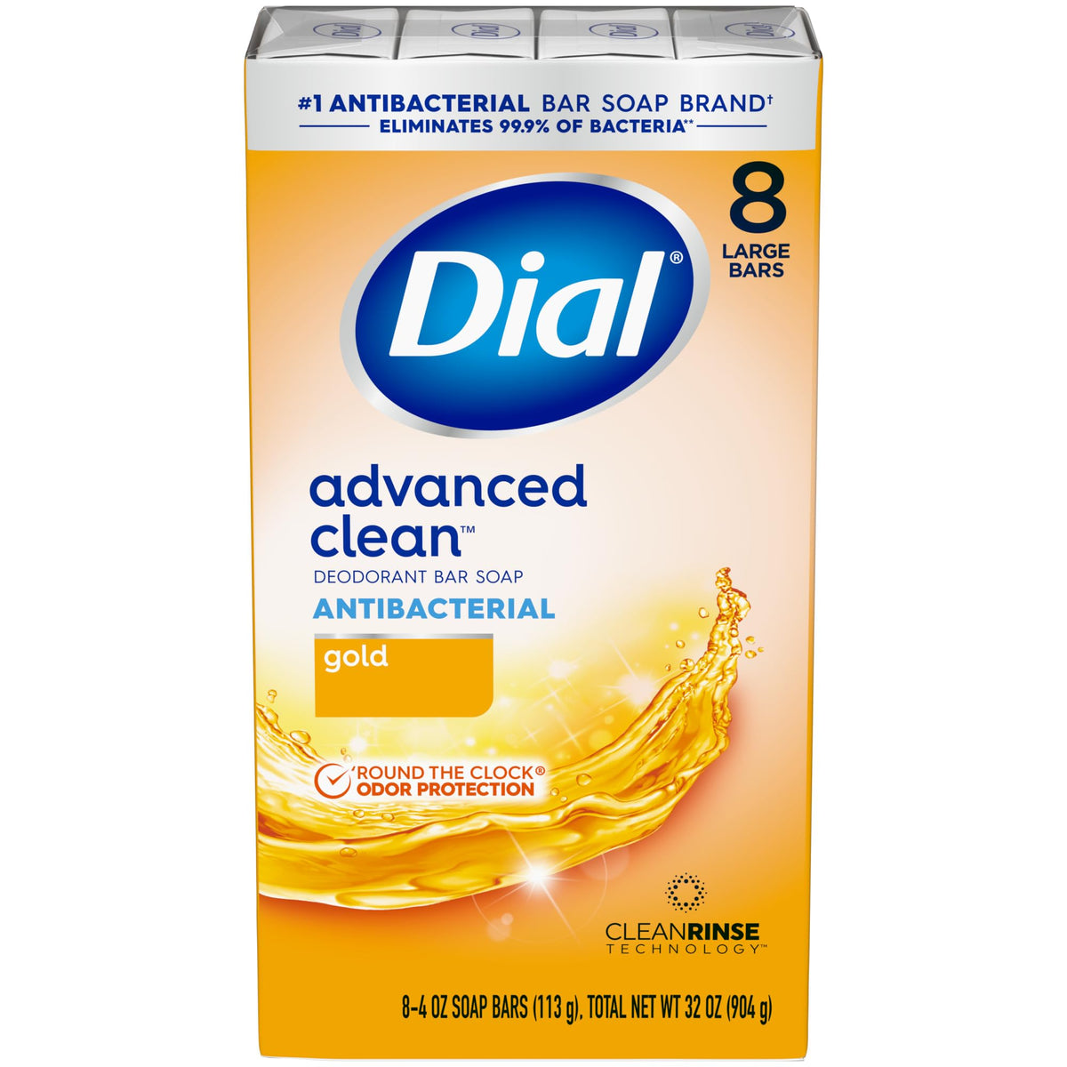 Dial Antibacterial Bar Soap, Calm & Soothe Lavender & Jasmine Deodorant Bar, 4oz (8 Bars)