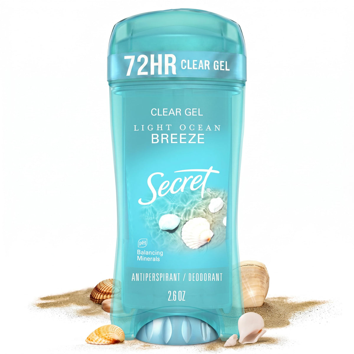 Secret Fresh Antiperspirant Deodorant for Women, 72hr Breathable Sweat & Odor Protection, Instant Freshness & Gentle, PH Balancing Minerals, Clear Gel, Relaxing Lavender Scent, 2.6 oz