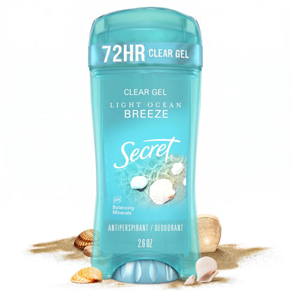 Secret Fresh Antiperspirant Deodorant for Women, 72hr Breathable Sweat & Odor Protection, Instant Freshness & Gentle, PH Balancing Minerals, Clear Gel, Relaxing Lavender Scent, 2.6 oz