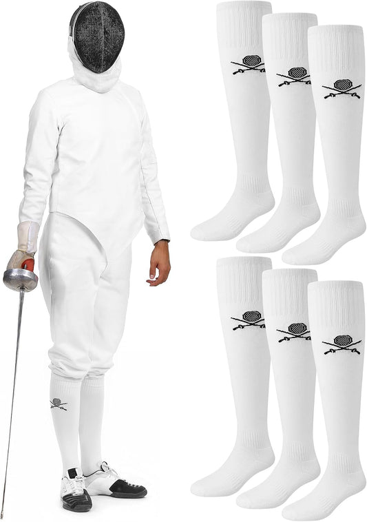 Glitopper 3 Pairs Fencing Socks for Men Youth Novelty Fencer Gifts