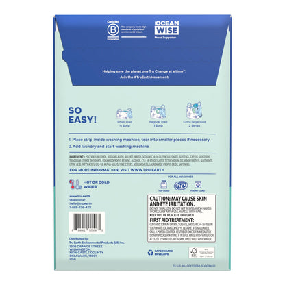 Tru Earth Compact Dry Laundry Detergent - Up to 128 Loads (64 Sheets) - Paraben-Free - Original Eco-Strip Liquidless Detergent, Travel - Fresh Linen | Packaging May Vary