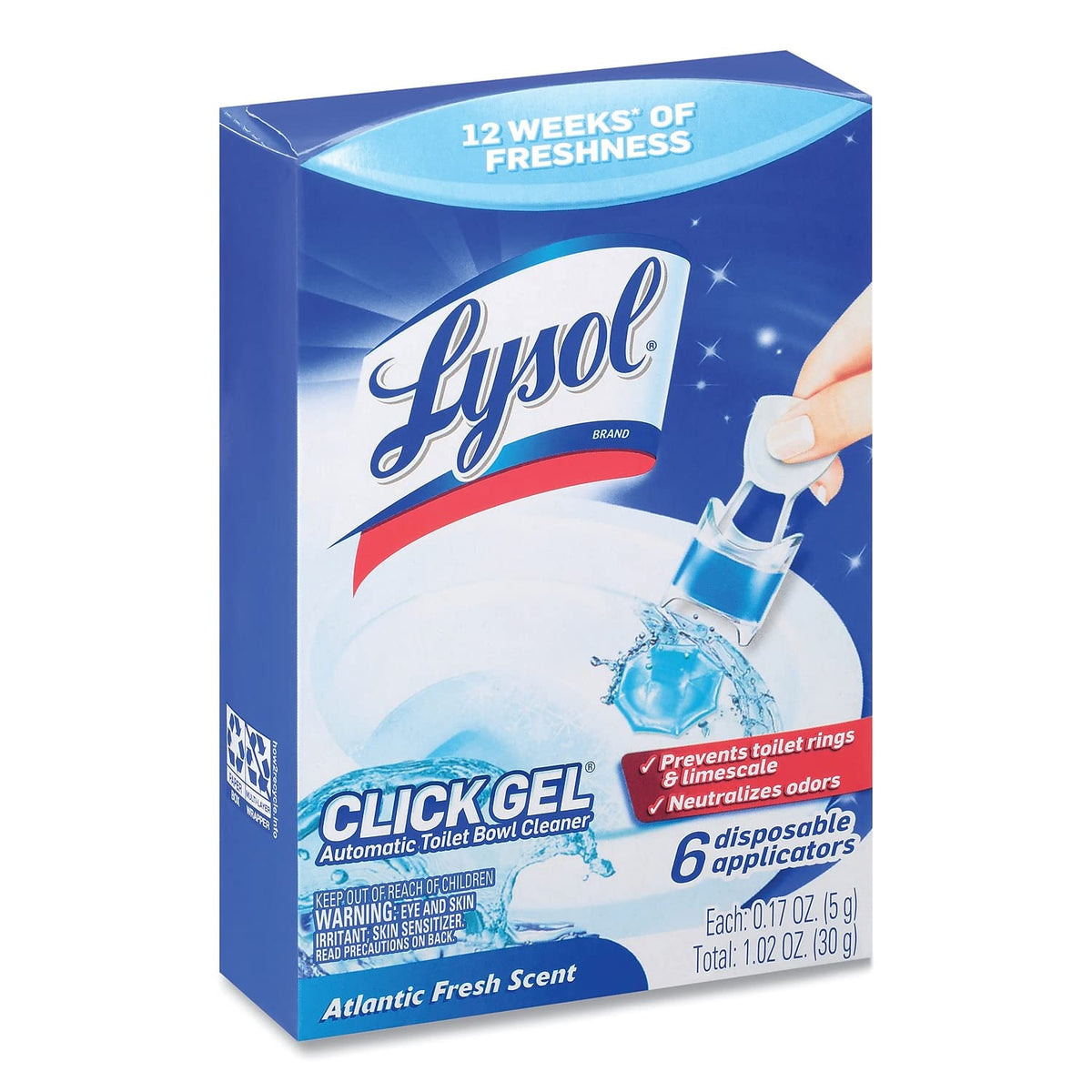 Lysol Click Gel Toilet Bowl Cleaner, Gel Stamp, Lavender, 6 Count