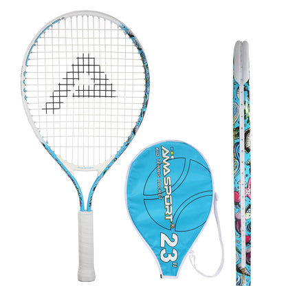 AMA SPORT Kids Tennis Racket for Junior Toddlers Starter Kit 17-25" Tennis Racquet for Girls and Boys with 420D Nylon Shoulder Strap Bag