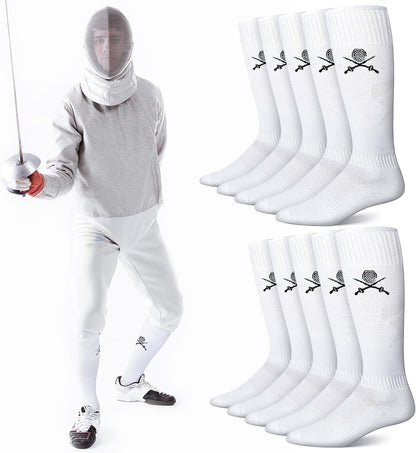 5 Pairs Fencing Socks for Men Youth Novelty Christmas Fencer Gifts