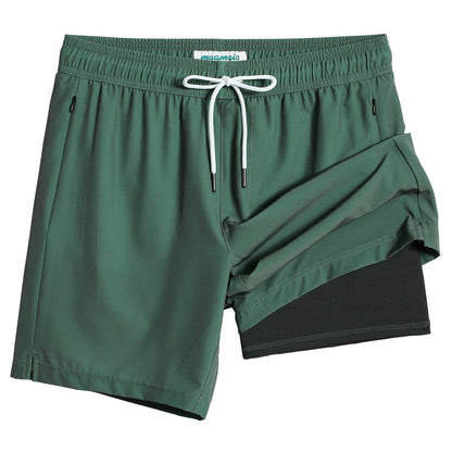 maamgic 2 in 1 Mens Swim Trunks 7 Inch Swim Shorts Swim Suits Board Shorts