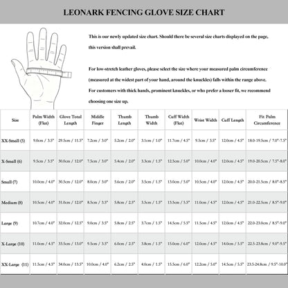 LEONARK Padded Fencing Glove for Foil Epee Sabre, Anti-Slip PU Dot Protective Fencing Bout Practice Glove with Shock Absorbing Pad, Long Forearm Sleeve Design, 1 Pack
