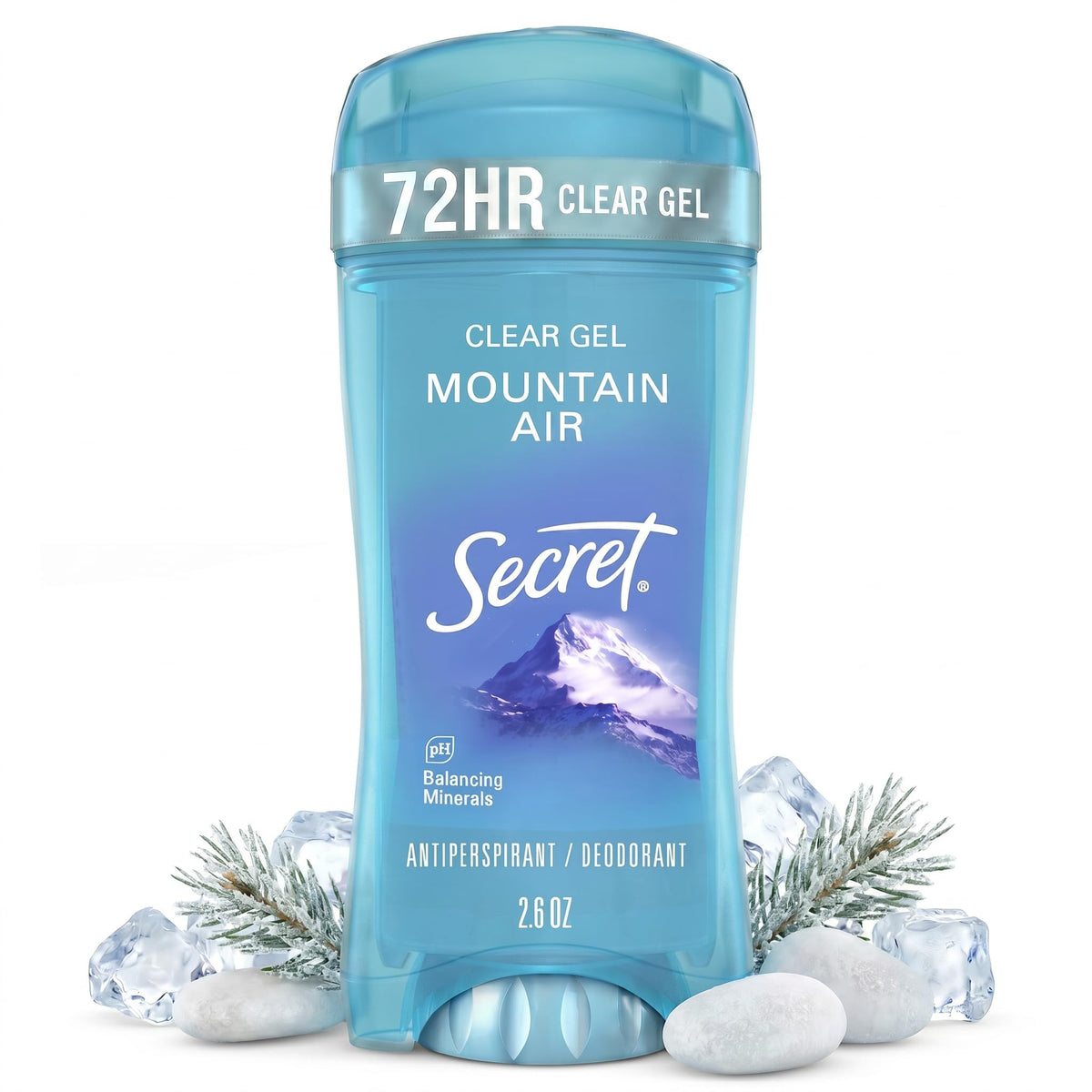 Secret Fresh Antiperspirant Deodorant for Women, 72hr Breathable Sweat & Odor Protection, Instant Freshness & Gentle, PH Balancing Minerals, Clear Gel, Relaxing Lavender Scent, 2.6 oz