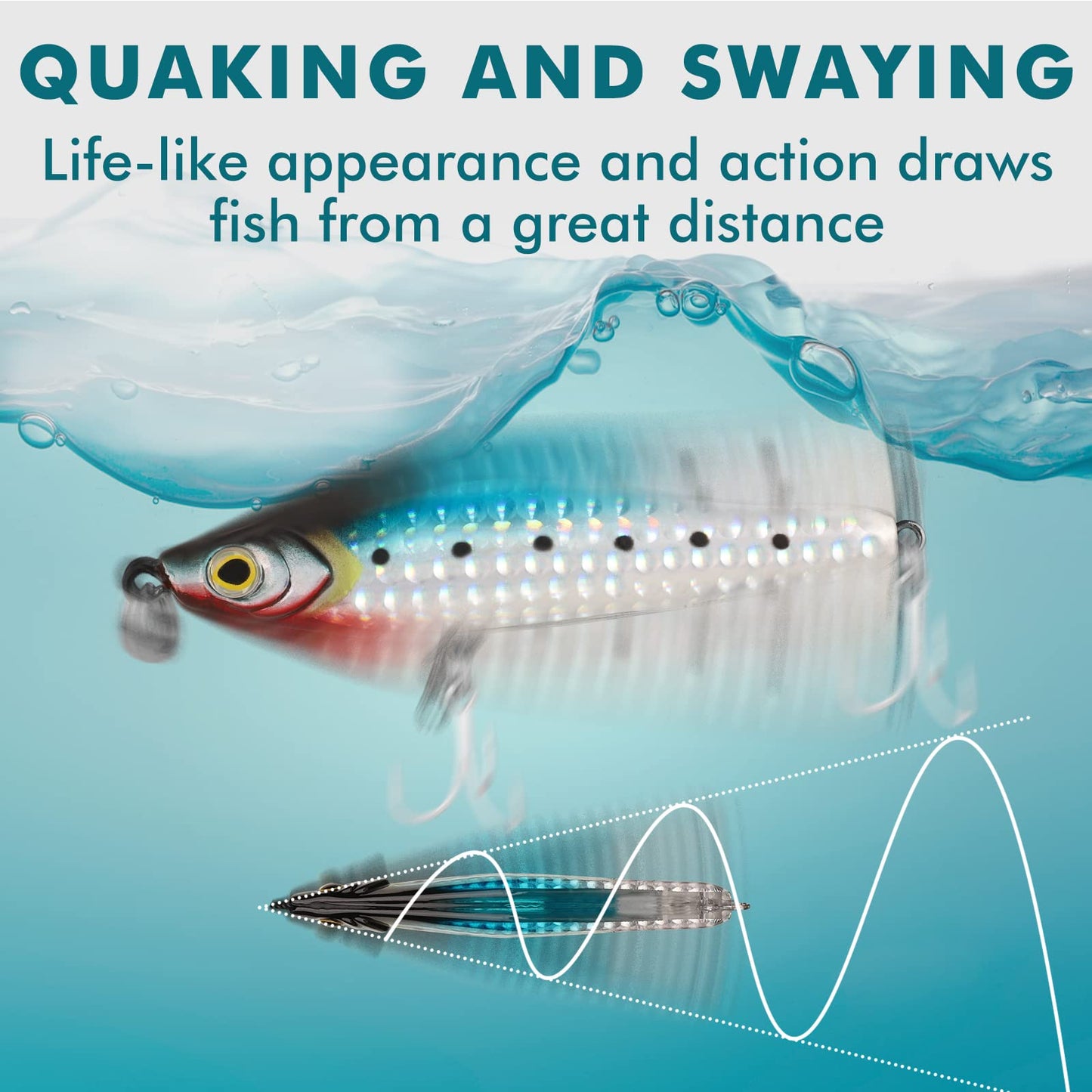 TRUSCEND Easy Catch Swimmax, Magic Noisy Turbulent Wiggling and Vibrating Action for More Bites, Lifelike Fishing Lures for All Species, Swimbait for Relax Family Fishing, Must-Have for Lovely Anglers