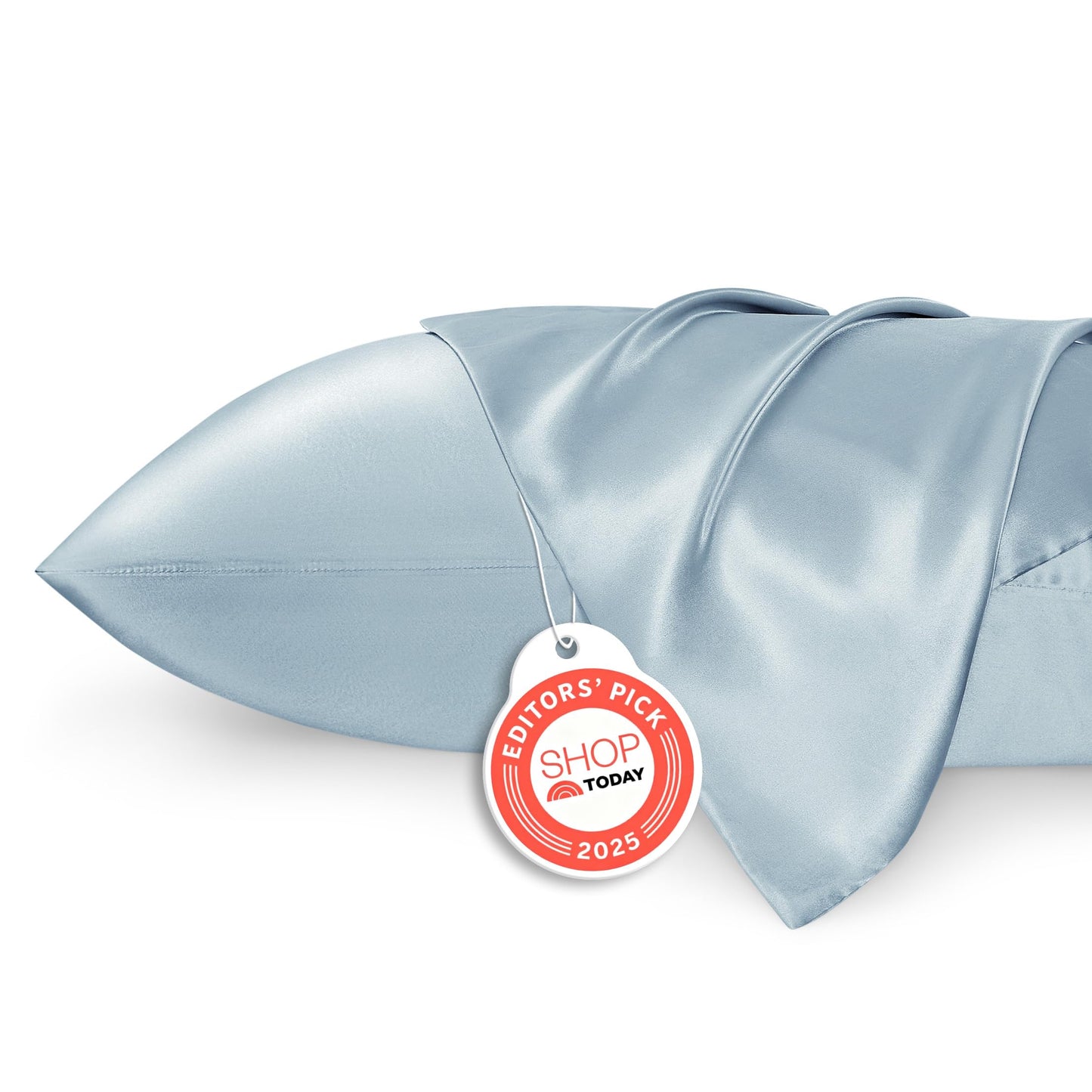 Bedsure Satin Pillowcase, Similar to Silk Pillow Cases Queen Size Set of 2, Cooling Pillow Case Covers with Envelope Closure, Room Decor Valentine Gifts for Women Men, Silver Grey, 20x30 Inches, 2pcs