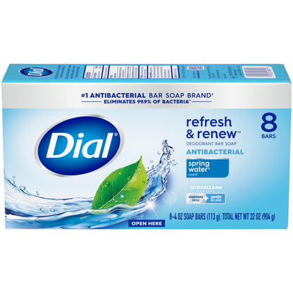 Dial Antibacterial Bar Soap, Calm & Soothe Lavender & Jasmine Deodorant Bar, 4oz (8 Bars)
