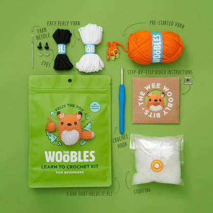 The Woobles Crochet Kit for Beginners - Easy Arts and Crafts Knitting & Crochet Animals Kit As Seen On Shark Tank - Pierre The Penguin