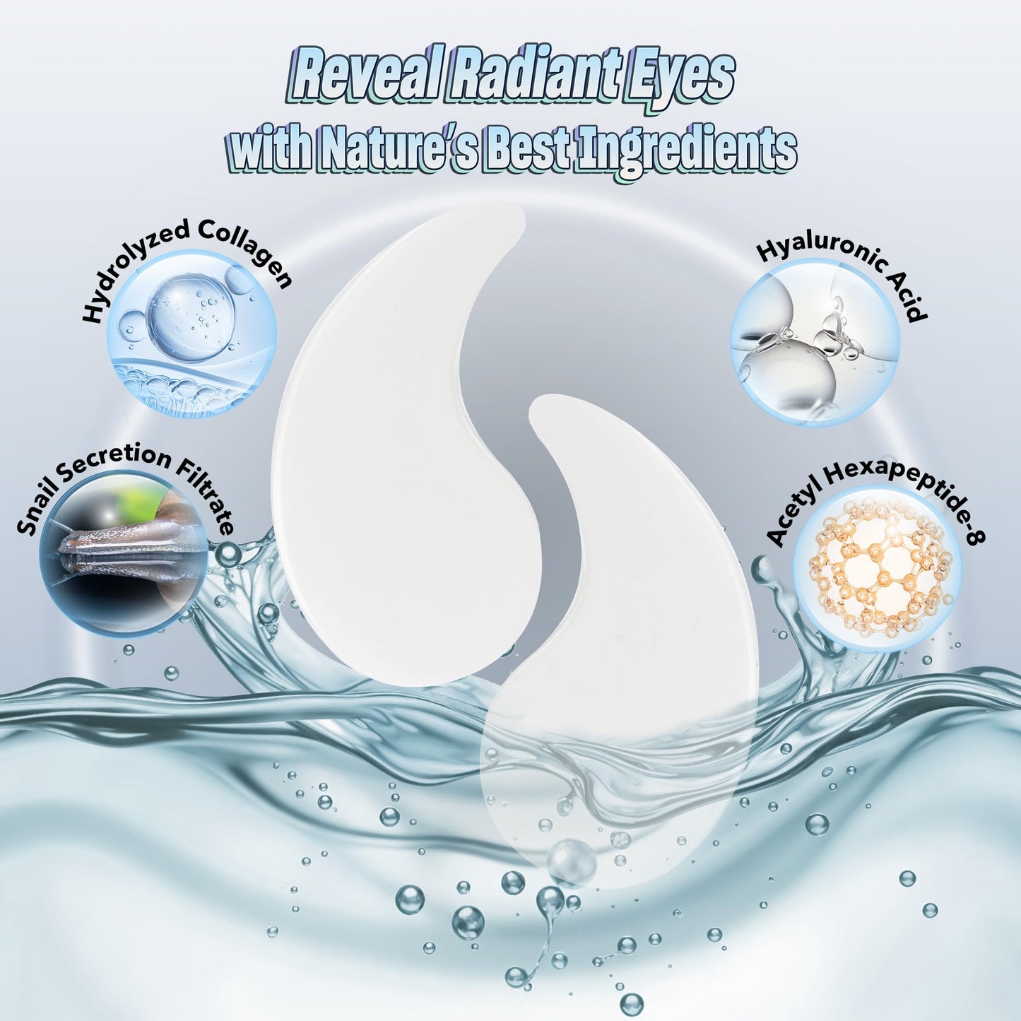 24K Gold Under Eye Patches - 60 Pack for Puffy Eyes, Dark Circles, Bags & Wrinkles with Collagen & Hyaluronic Acid - Eye Care Pads for Daily Skincare (Gold)