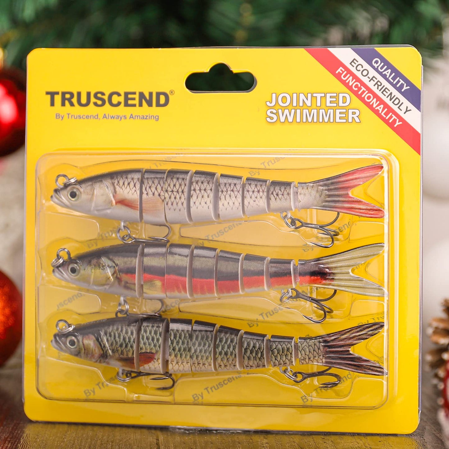 TRUSCEND Fishing Lures for Bass Trout Multi Jointed Swimbaits Slow Sinking Bionic Swimming Lures Bass Freshwater Saltwater Bass Lifelike Fishing Lures Kit