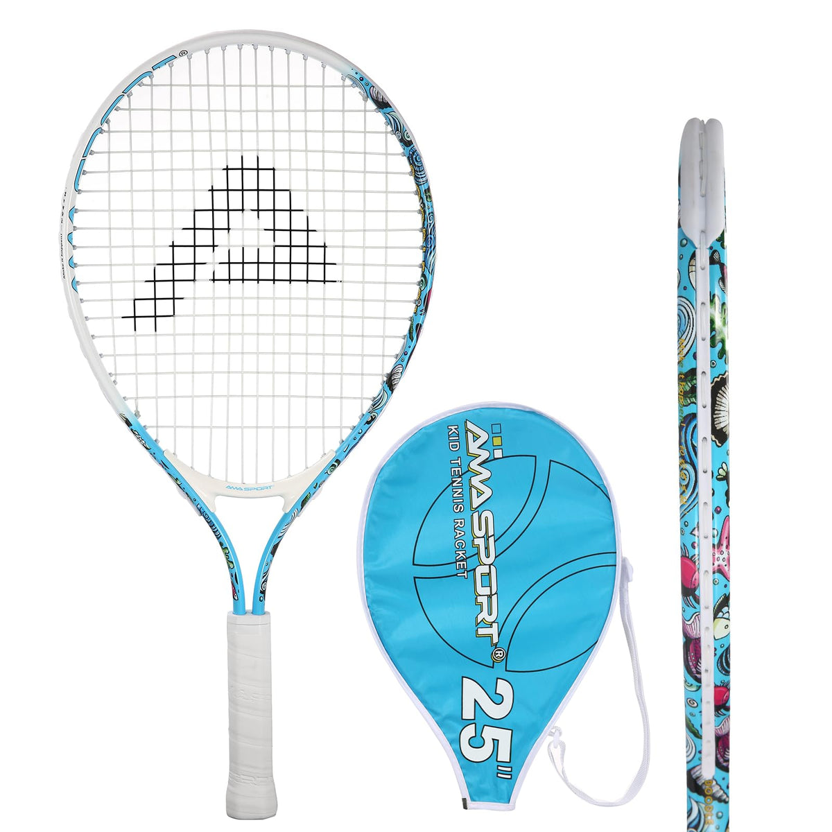 AMA SPORT Kids Tennis Racket for Junior Toddlers Starter Kit 17-25" Tennis Racquet for Girls and Boys with 420D Nylon Shoulder Strap Bag