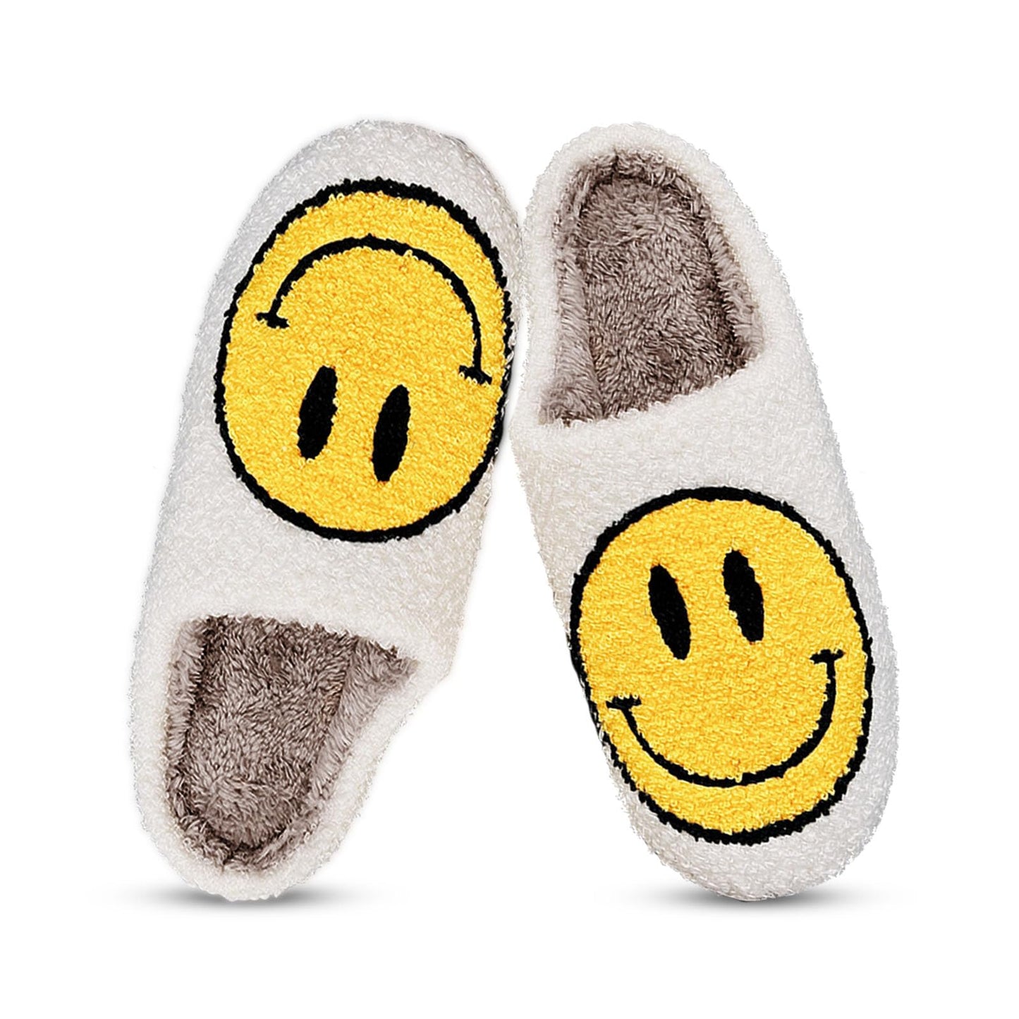 Smile Face Slippers fpr Women Happy face slippers Retro Soft Plush Warm Slip-on Slippers, Cozy Indoor Outdoor Slippers