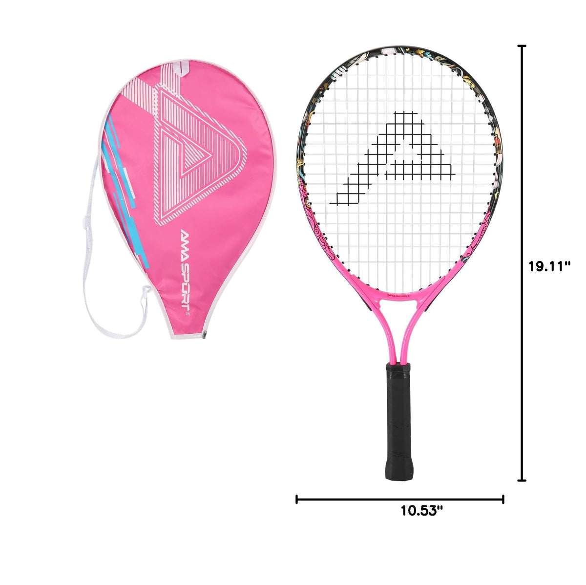 AMA SPORT Kids Tennis Racket for Junior Toddlers Starter Kit 17-25" Tennis Racquet for Girls and Boys with 420D Nylon Shoulder Strap Bag