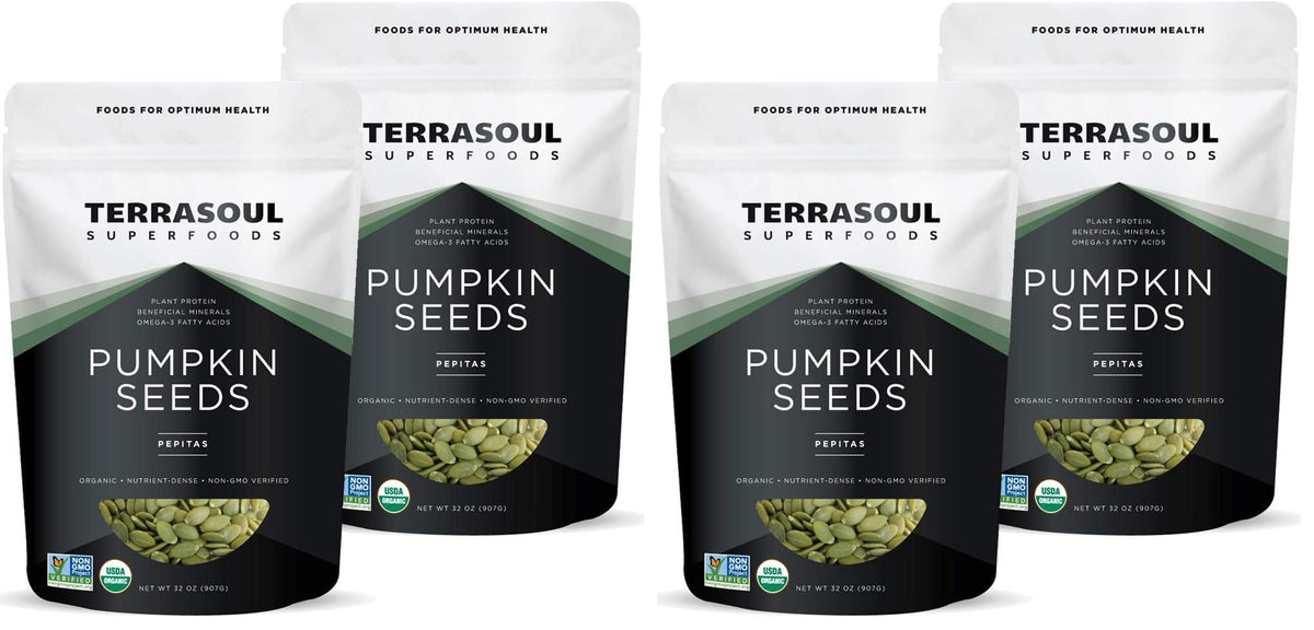 Terrasoul Superfoods Organic Pumpkin Seeds, 2 Lbs - Premium Quality, Shelled, Raw, Unsalted