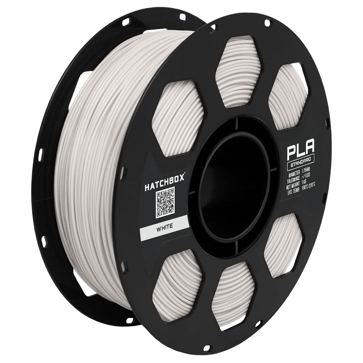 HATCHBOX 1.75mm White PLA 3D Printer Filament, 1 KG Spool, Dimensional Accuracy +/- 0.03 mm, 3D Printing Filament