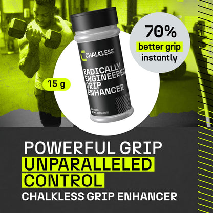 Chalkless Grip Enhancer - Premium Liquid Chalk Alternative & Less Mess Hand Chalk for Weightlifting, Powerlifting, Yoga, Gaming, Climbing, and More, Non-Toxic Long-Lasting & Reliable