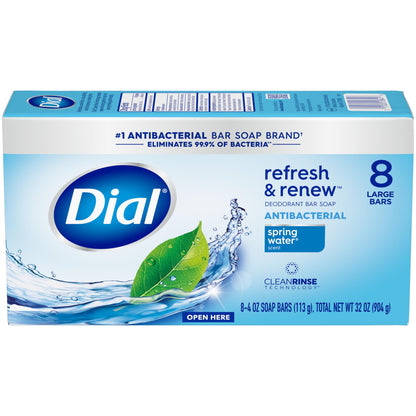 Dial Antibacterial Bar Soap, Calm & Soothe Lavender & Jasmine Deodorant Bar, 4oz (8 Bars)