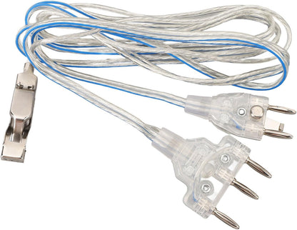 Dioche Fencing Body Cord 3 Pin for Foil Epee Saber, Transparent Stainless Steel Fencing Body Wire with Durable Plastic Connector for Training & Competition