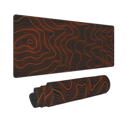 Gaming Mouse Pad, Large Black and Green Line Topographic Mousepad Laptop, Extended Mouse Mat, Long XL Waterproof Keyboard Pads, Big Non-Slip Mousepads for Game Office Home, 31.5 x 11.8 in